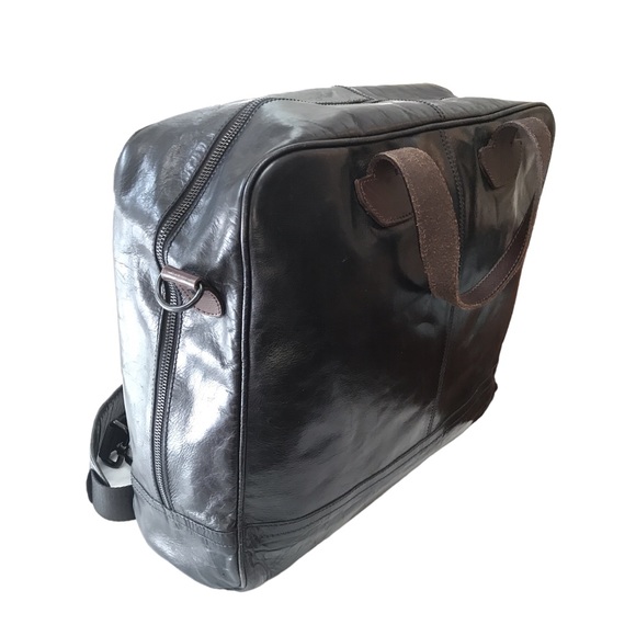 RUDSAK Black Brown GENUINE LEATHER Attaché Case Laptop Bag! - Picture 3 of 8